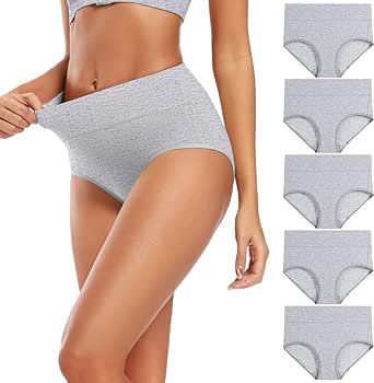 Molasus Women's Cotton Underwear High Waisted Full Coverage Ladies Panties (Regular & Plus Size)